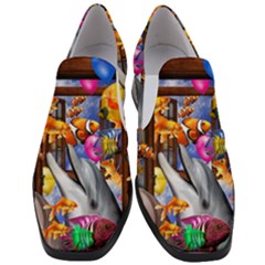 Outside The Window-swimming With Fishes Women Slip On Heel Loafers