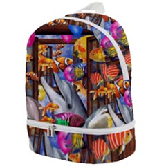 Outside The Window-swimming With Fishes Zip Bottom Backpack