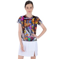 Outside The Window-swimming With Fishes Women s Sports Top