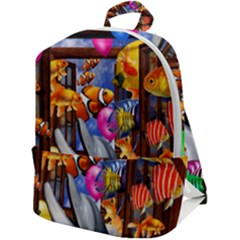 Outside The Window-swimming With Fishes Zip Up Backpack