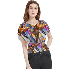 Outside The Window-swimming With Fishes Butterfly Chiffon Blouse