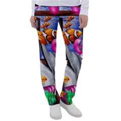 Outside The Window-swimming With Fishes Women s Casual Pants