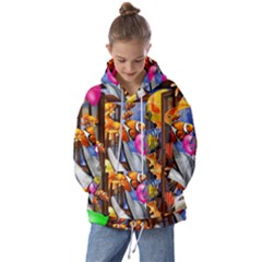 Outside The Window-swimming With Fishes Kids  Oversized Hoodie