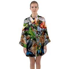 Amazonia Long Sleeve Satin Kimono