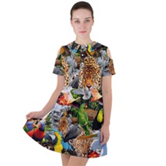 Amazonia Short Sleeve Shoulder Cut Out Dress  by impacteesstreetwearcollage