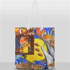 Outside The Window-swimming With Fishes 2 Full Print Rope Handle Tote (large) by impacteesstreetwearcollage