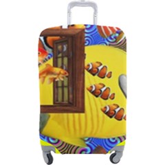 Outside The Window-swimming With Fishes 2 Luggage Cover (large) by impacteesstreetwearcollage