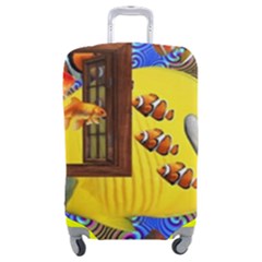 Outside The Window-swimming With Fishes 2 Luggage Cover (medium) by impacteesstreetwearcollage