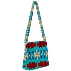 Shapes Rows Zipper Messenger Bag by LalyLauraFLM