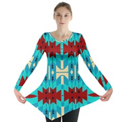 Shapes Rows Long Sleeve Tunic  by LalyLauraFLM