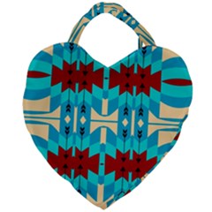 Shapes Rows Giant Heart Shaped Tote by LalyLauraFLM