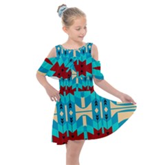 Shapes Rows Kids  Shoulder Cutout Chiffon Dress by LalyLauraFLM