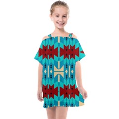 Shapes Rows Kids  One Piece Chiffon Dress by LalyLauraFLM