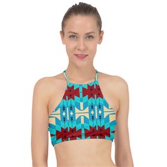 Shapes Rows Racer Front Bikini Top by LalyLauraFLM