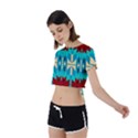 Shapes Rows Tie Back Short Sleeve Crop Tee View2