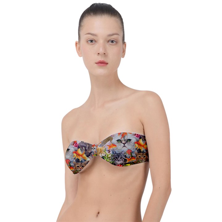 Aquarium Life Cropped Classic Bandeau Bikini Top 