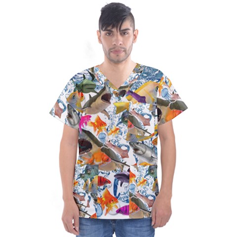 Under The Sea Men s V-neck Scrub Top by impacteesstreetwearcollage