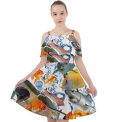 Under The Sea Cut Out Shoulders Chiffon Dress by impacteesstreetwearcollage