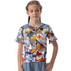 Under The Sea Kids  Cuff Sleeve Scrunch Bottom Tee