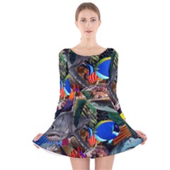 Under The Sea 5 Long Sleeve Velvet Skater Dress by impacteesstreetwearcollage