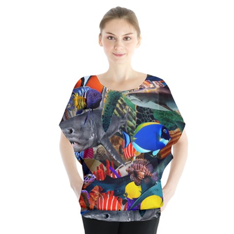 Under The Sea 5 Batwing Chiffon Blouse by impacteesstreetwearcollage