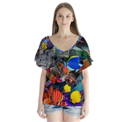 Under The Sea 5 V-neck Flutter Sleeve Top by impacteesstreetwearcollage