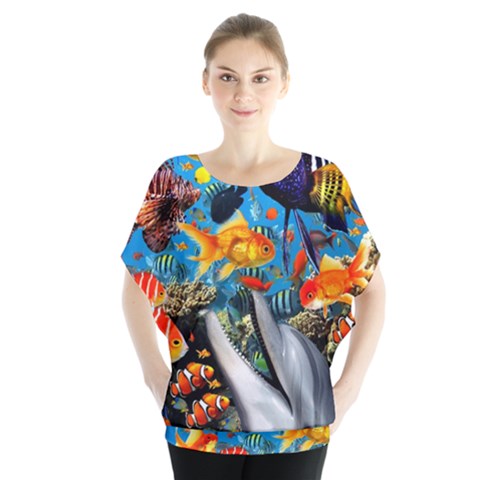 Under The Sea 4 Batwing Chiffon Blouse by impacteesstreetwearcollage