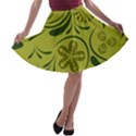 Folk flowers pattern  A-line Skater Skirt View1