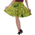 Folk flowers pattern  A-line Skater Skirt View2