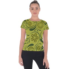 Folk Flowers Pattern  Short Sleeve Sports Top  by Eskimos