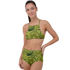 Folk Flowers Pattern  High Waist Tankini Set by Eskimos