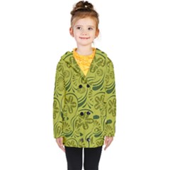 Folk Flowers Pattern  Kids  Double Breasted Button Coat by Eskimos