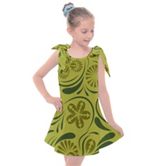 Folk Flowers Pattern  Kids  Tie Up Tunic Dress by Eskimos