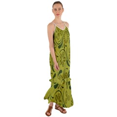 Folk Flowers Pattern  Cami Maxi Ruffle Chiffon Dress by Eskimos