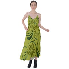 Folk Flowers Pattern  Tie Back Maxi Dress by Eskimos