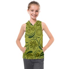 Folk Flowers Pattern  Kids  Sleeveless Hoodie by Eskimos