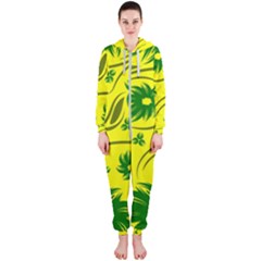 Folk Flowers Pattern  Hooded Jumpsuit (ladies)  by Eskimos