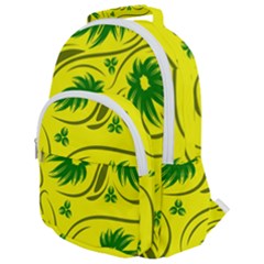 Folk Flowers Pattern  Rounded Multi Pocket Backpack by Eskimos