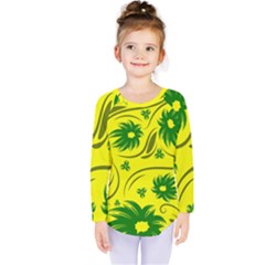 Folk Flowers Pattern  Kids  Long Sleeve Tee