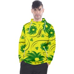 Folk Flowers Pattern  Men s Pullover Hoodie by Eskimos