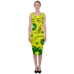 Folk Flowers Pattern  Sleeveless Pencil Dress by Eskimos