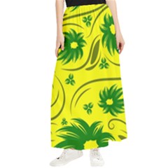 Folk Flowers Pattern  Maxi Chiffon Skirt by Eskimos