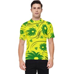 Folk Flowers Pattern  Men s Short Sleeve Rash Guard by Eskimos