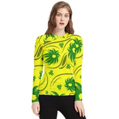 Folk Flowers Pattern  Women s Long Sleeve Rash Guard by Eskimos