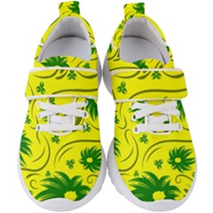 Folk Flowers Pattern  Kids  Velcro Strap Shoes by Eskimos