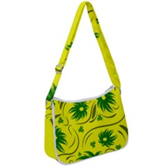 Folk Flowers Pattern  Zip Up Shoulder Bag by Eskimos