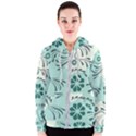 Folk flowers pattern  Women s Zipper Hoodie View1