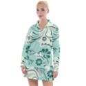 Folk flowers pattern  Women s Long Sleeve Casual Dress View1