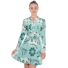 Folk Flowers Pattern  Long Sleeve Panel Dress by Eskimos