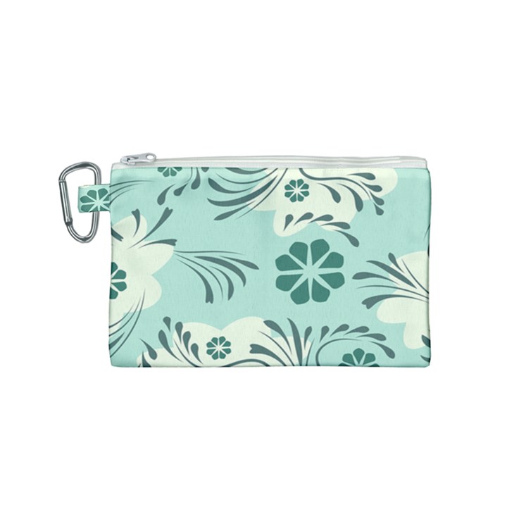 Folk flowers pattern  Canvas Cosmetic Bag (Small)